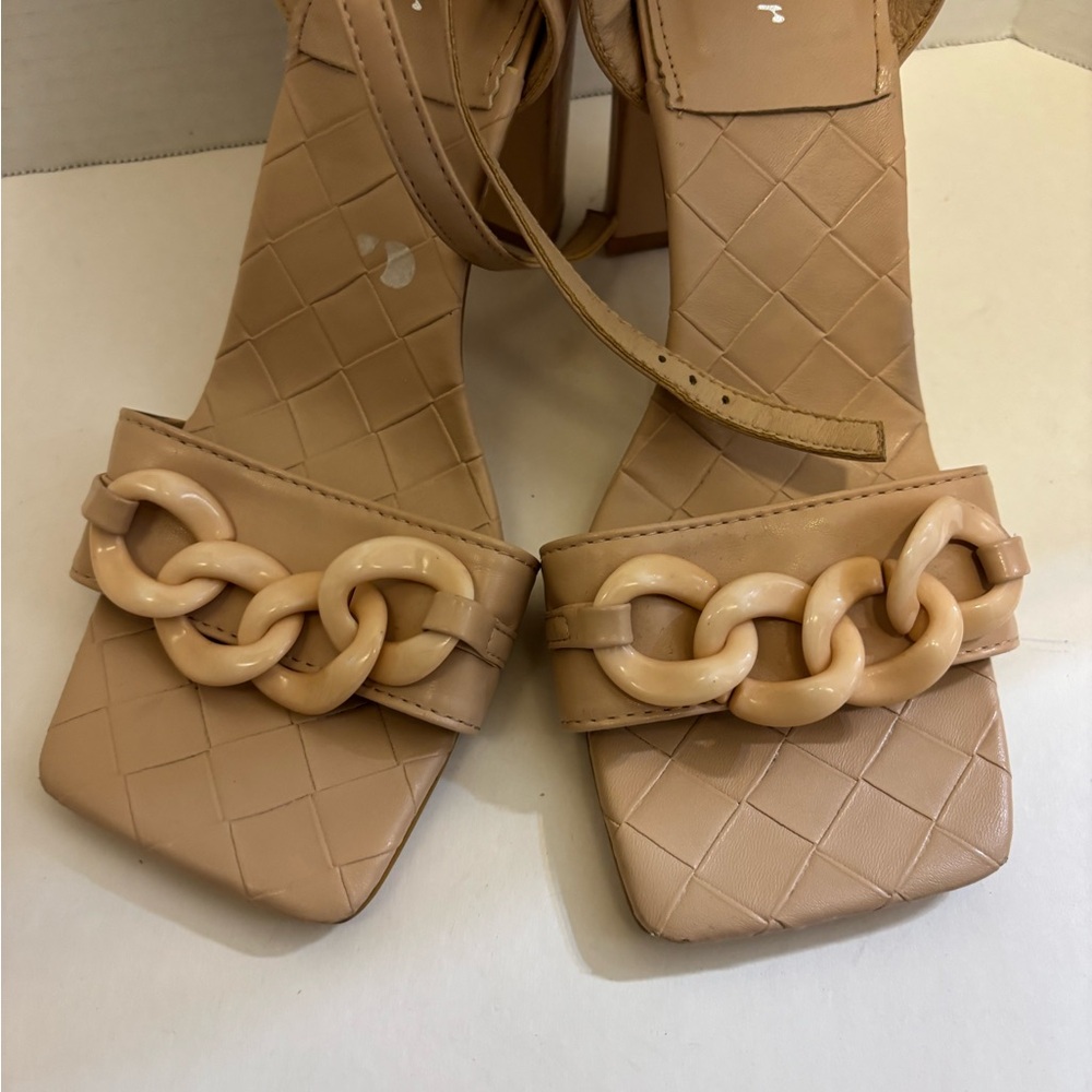 🔵Elegant Tan Block Heel Sandals - Picture 8 of 15